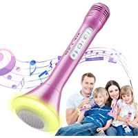 Los mejores  - Magicfun Micrófono Karaoke- 3 en1 Bluetooth Microfono Inalámbrico Karaoke Portátil con Luces LED- Reproductor KTV…